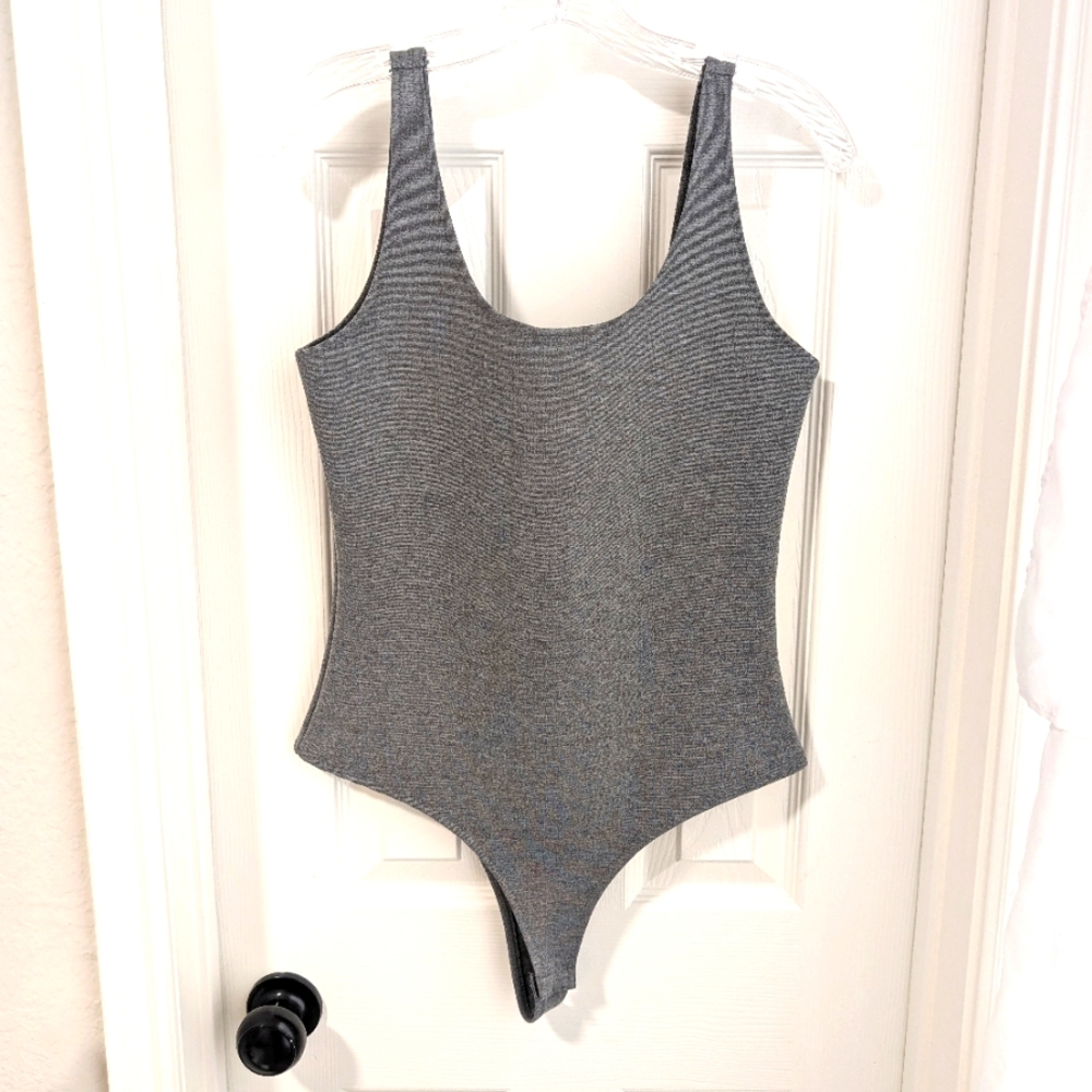 3/$10 NWT Freeme Gray Thong Bodysuit